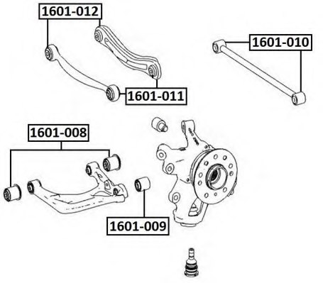 ASVA 1601-009 Control Arm-/Trailing Arm Bush